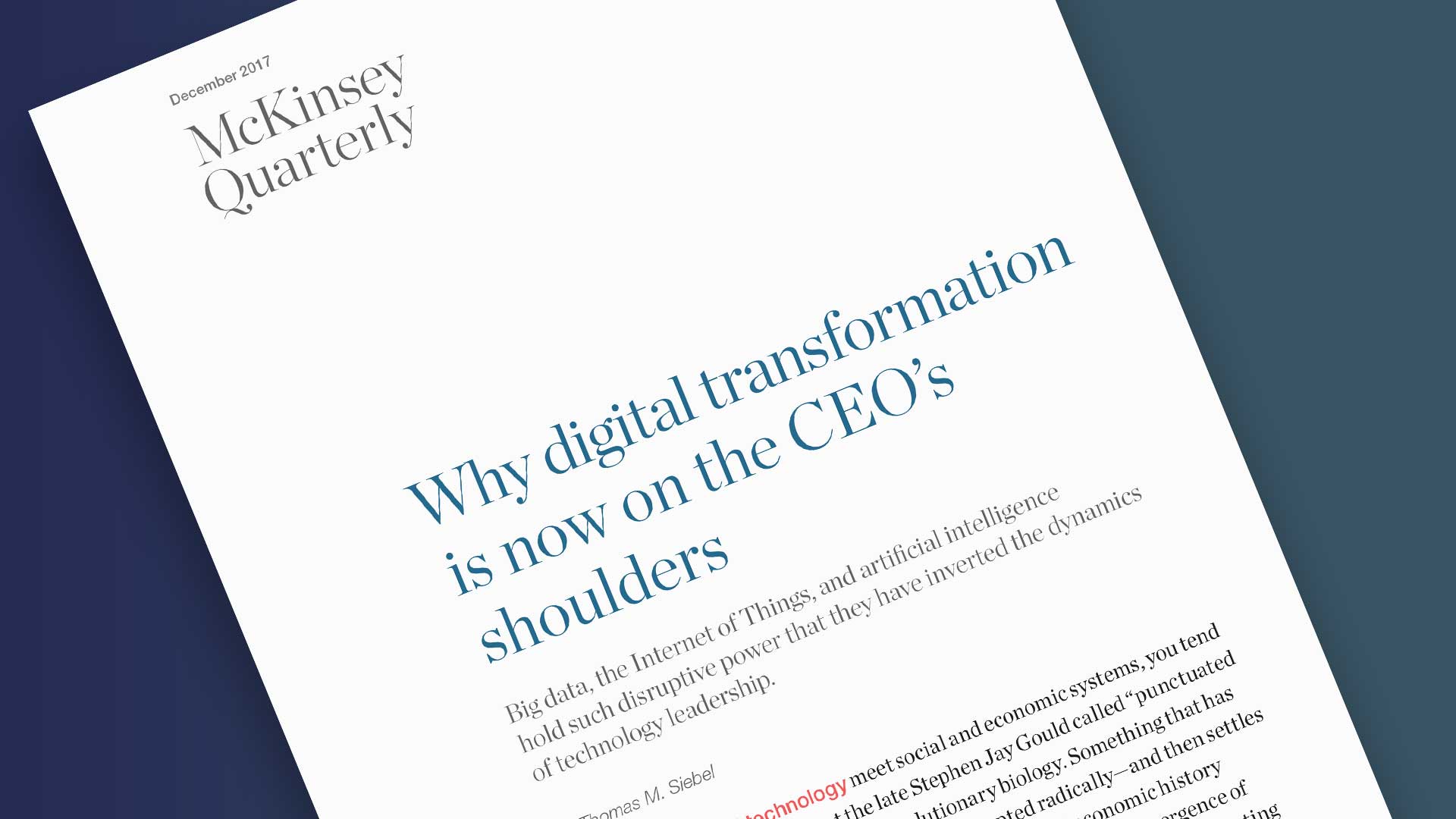 Digital Transformation McKinsey Report